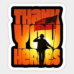 Thank you Heroes Banner at Sunset Sticker